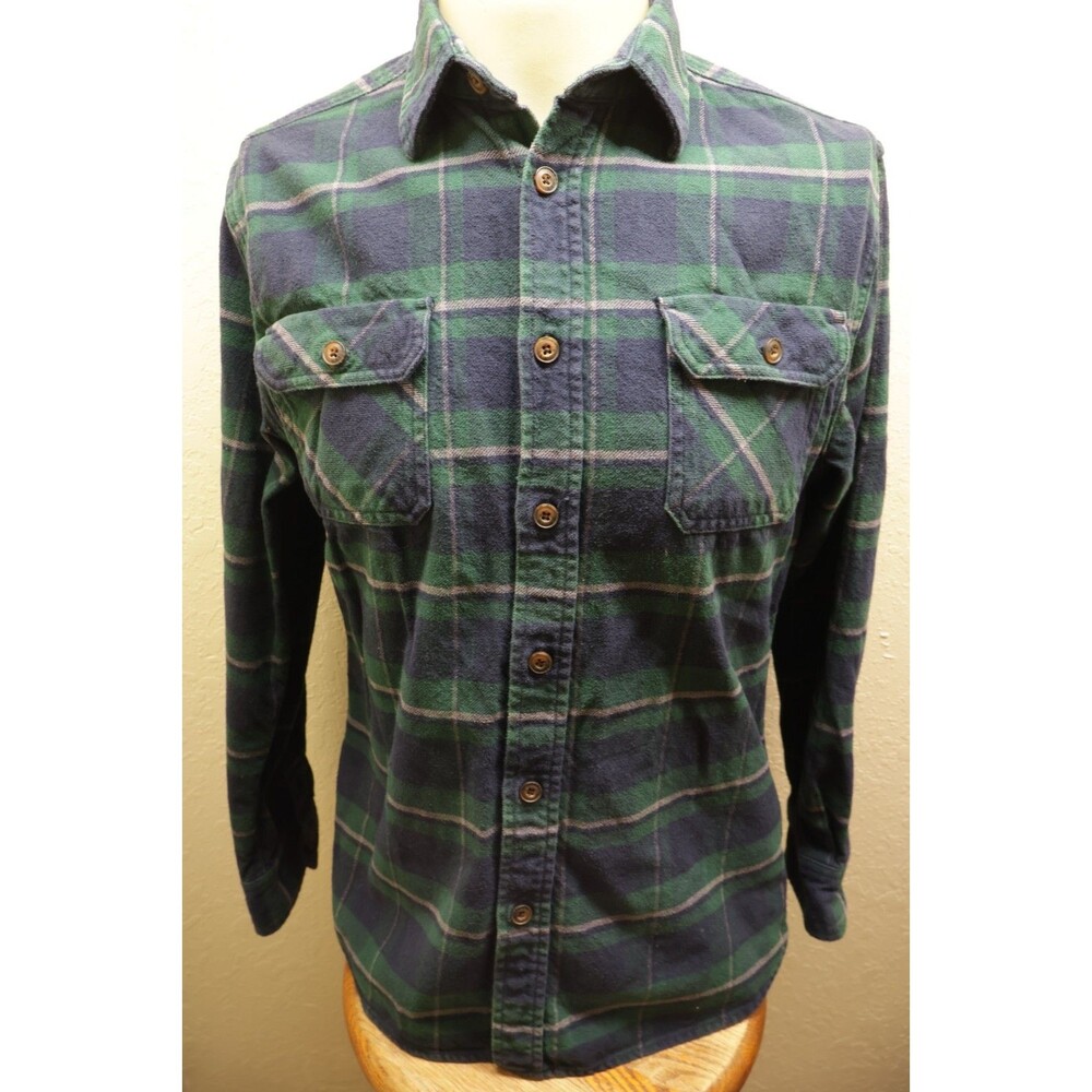 Jachs MFG Heritage Flannel Shirt Mens M Green Plaid Heavy Cotton Button Up